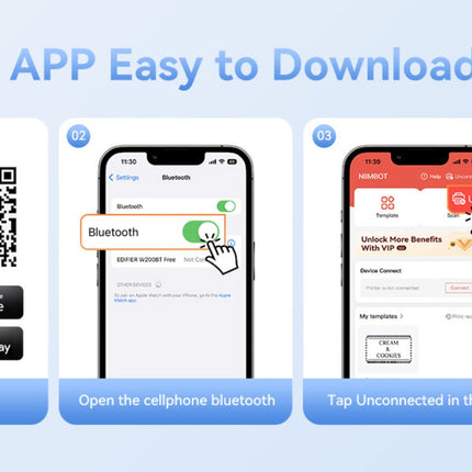 NB609 - NIIMBOT - B4 - BLUETOOTH SHIPPING THERMAL LABEL PRINTER WITH FREE ROLL – LAKE BLUE