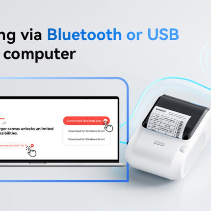NB610 - NIIMBOT - M3 - PORTABLE BLUETOOTH THERMAL TRANSFER LABEL PRINTER - INCL FREE LABEL ROLL