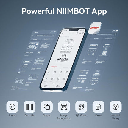 NIIMBOT - K3_W - THERMAL BUSINESS BLUETOOTH & WIFI LABEL PRINTER - INCLUDING 50*30MM LABEL ROLL WITH 900 LABELS