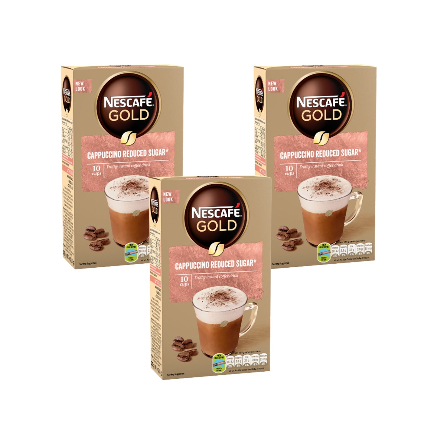 Nescafe Reduced Sugar Cappuccino (Box of 100 x 12.5g) - Bulk Haven