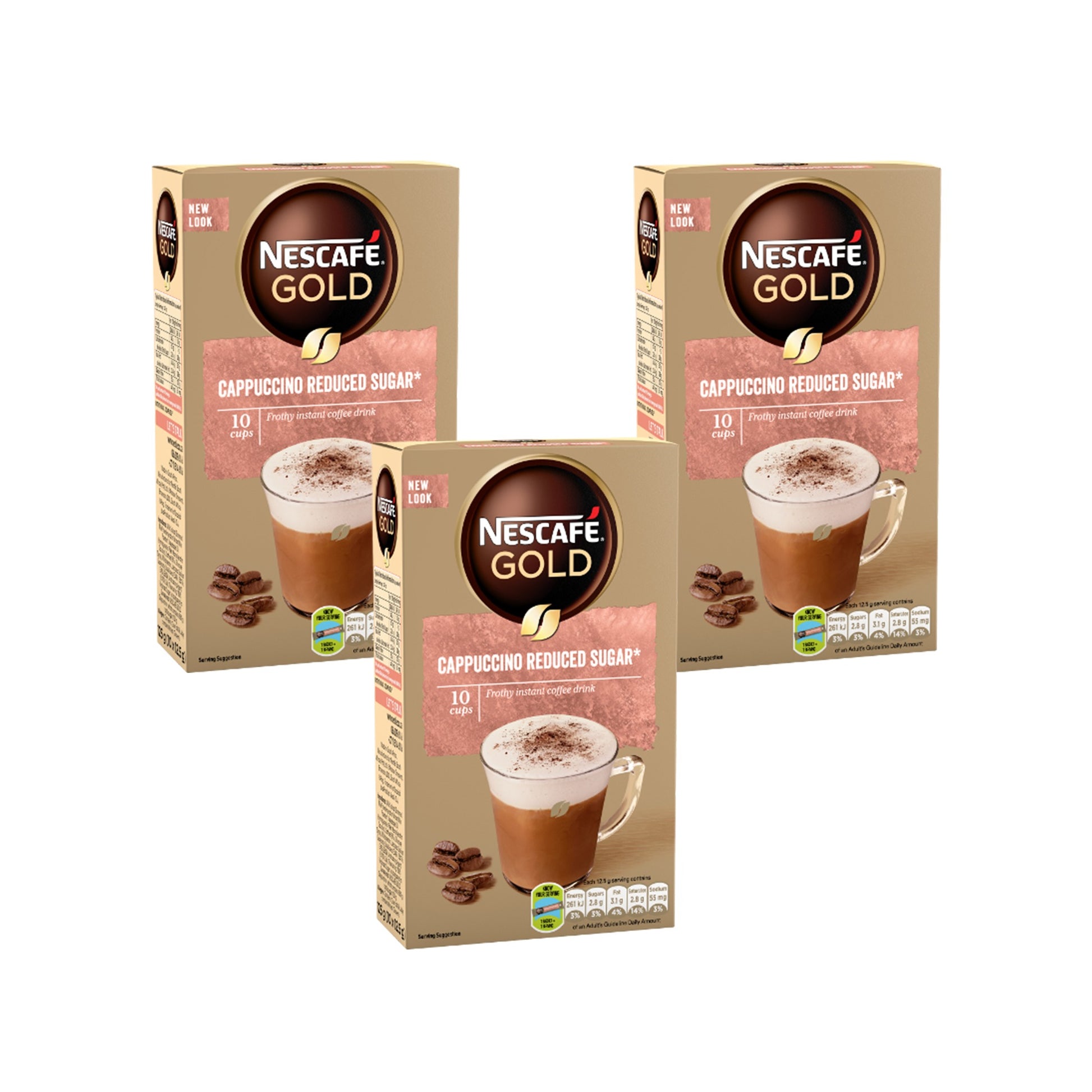 Nescafe Reduced Sugar Cappuccino (Box of 100 x 12.5g) - Bulk Haven