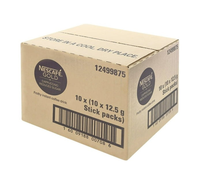 Nescafe Reduced Sugar Cappuccino (Box of 100 x 12.5g) - Bulk Haven