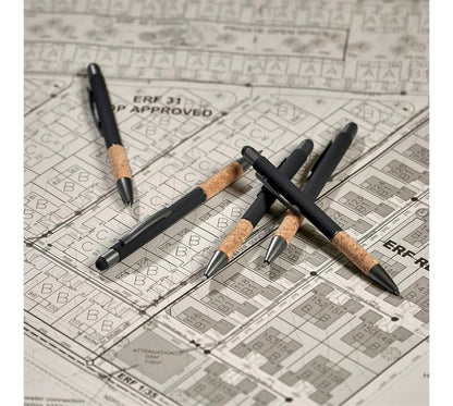 Okiyo Denki Stylus Ball Pen (Pack of 50, Black, Navy, Solid White) - Bulk Haven