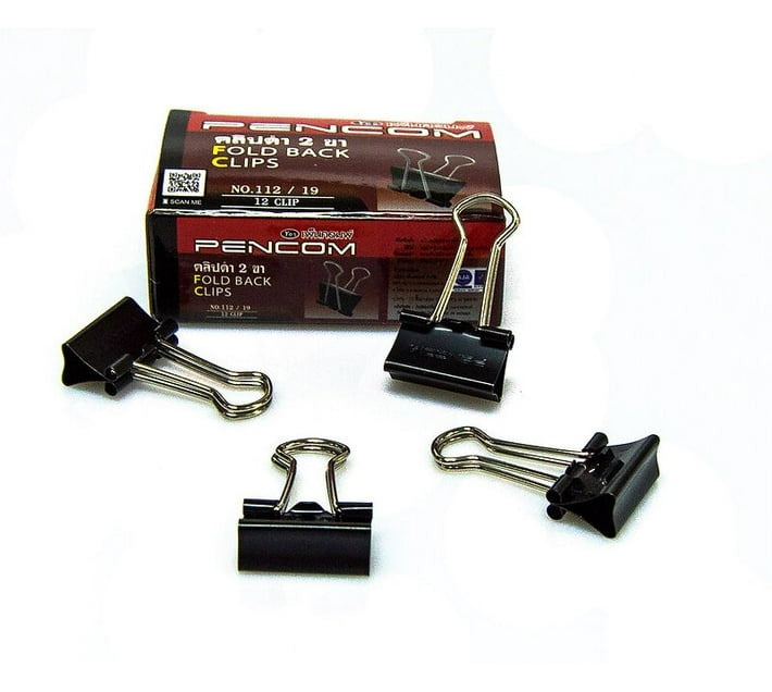 Pencom 19mm Metal Bulldog Clip (Pack of 144, Black) - Bulk Haven