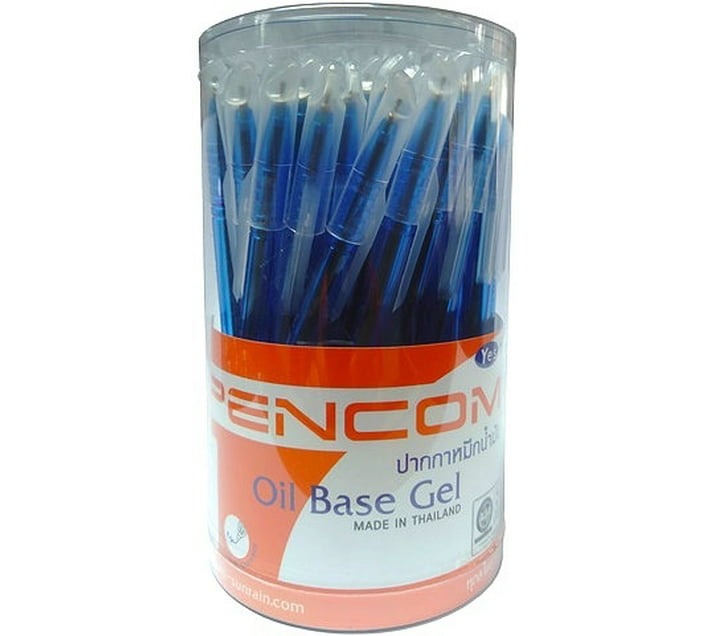 Pencom Gel Ball Pen (Pack of 50, Blue) - Bulk Haven
