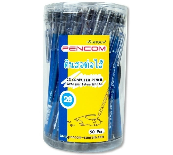 Pencom Non-sharpening Pencil with Leads (Drum of 50) Round (Set of 50, Black) - Bulk Haven