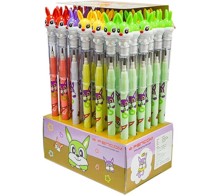 Pencom Rabbit Topper Non-sharpening Pencil with Lead (Set of 36, Black) - Bulk Haven