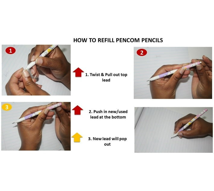 Pencom Rabbit Topper Non-sharpening Pencil with Lead (Set of 36, Black) - Bulk Haven