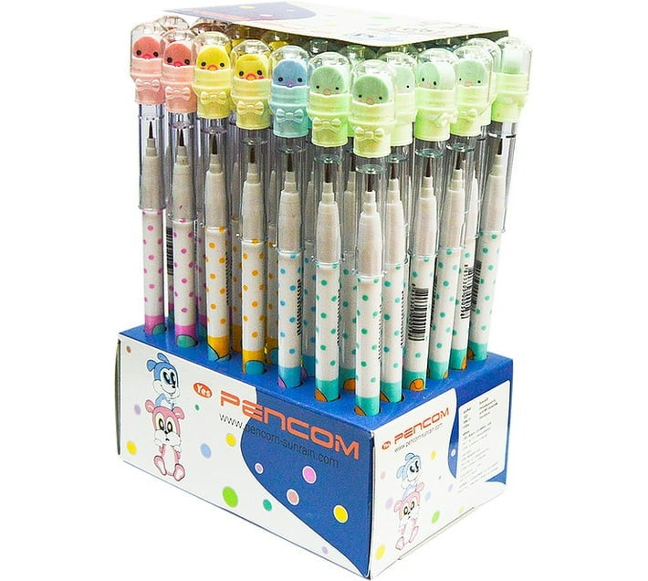 Pencom Squid Topper Non-sharpening Pencil with Leads(Box of 36) Round (Set of 36, Black) - Bulk Haven
