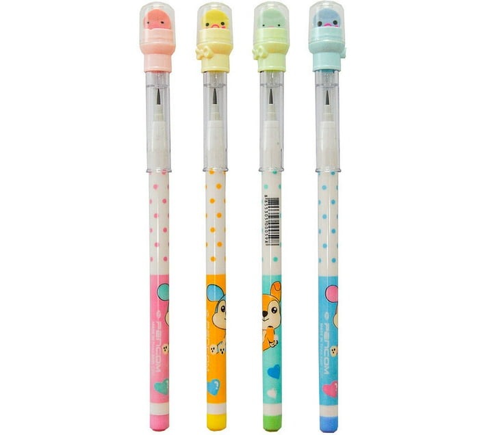 Pencom Squid Topper Non-sharpening Pencil with Leads(Box of 36) Round (Set of 36, Black) - Bulk Haven