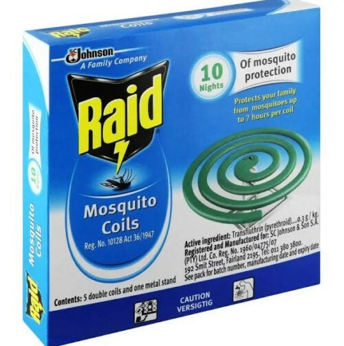Raid Mosquito Coils 10's x 5 - Bulk Haven