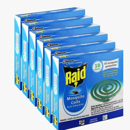 Raid Mosquito Coils 10's x 5 - Bulk Haven