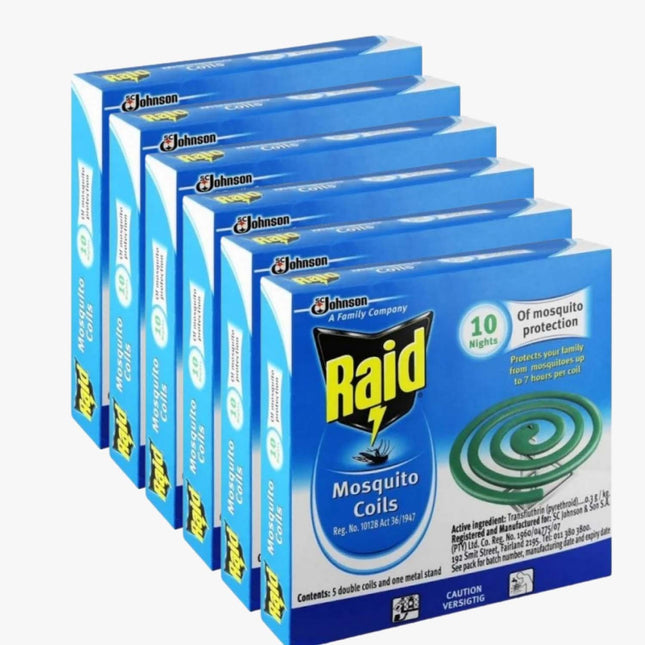 Raid Mosquito Coils 10's x 5 - Bulk Haven