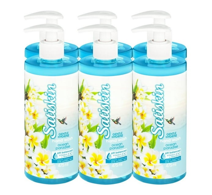 Satiskin Hand Wash Ocean (6 x 475ml) - Bulk Haven
