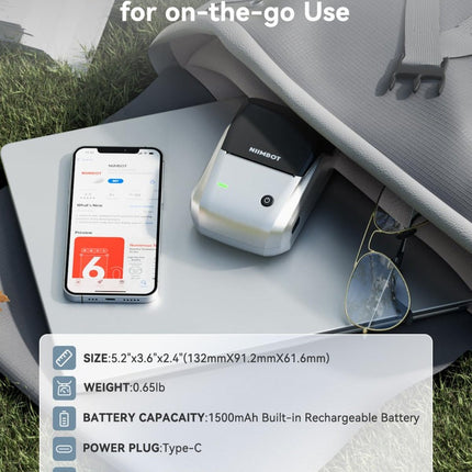 NB493 - NIIMBOT - B1 - PORTABLE THERMAL LABEL BLUETOOTH PRINTER INCLUDING FREE LABEL (50*30MM - WHITE)