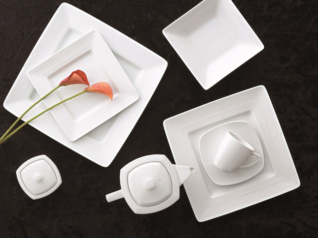 Noritake Arctic White Square Tall Cup & Saucer 220ml - Bulk Haven