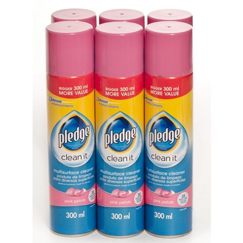 Pledge Multi-Surface Cleaner Pink Petals 300ML x 6 - Bulk Haven