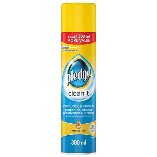 Pledge Multi-Surface Cleaner Lemon 300ML x 6 - Bulk Haven