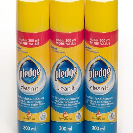 Pledge Multi-Surface Cleaner Lemon 300ML x 6 - Bulk Haven