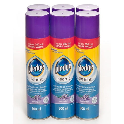 Pledge Multi-Surface Cleaner Lavender 300ML x 6 - Bulk Haven