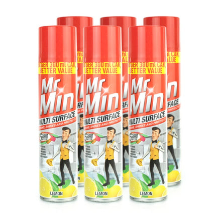Mr Min Multi-Surface Lemon 300ML x 6 - Bulk Haven