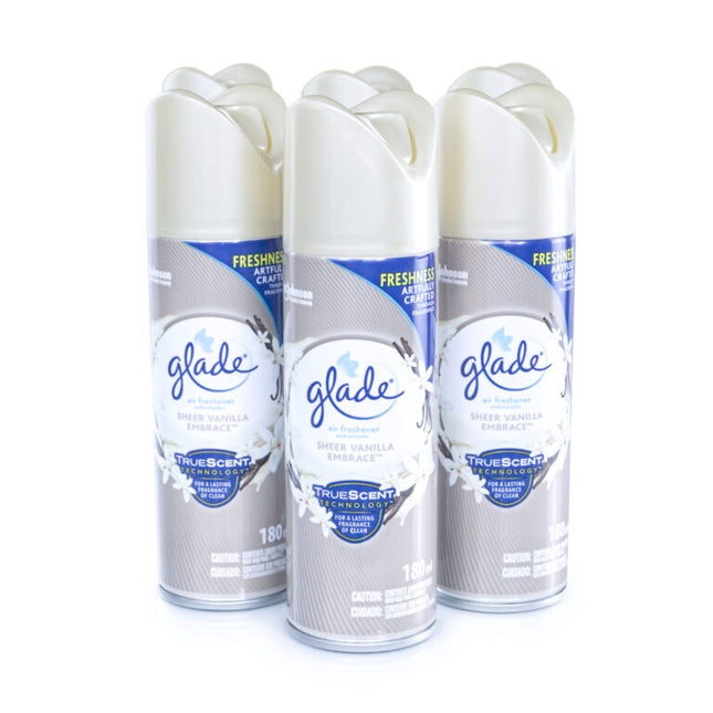 Glade Secrets Aerosol Sheer Vanilla Embrace 180ML x 6 - Bulk Haven